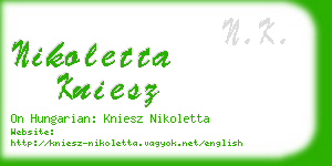 nikoletta kniesz business card